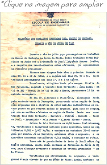 Relatrio dos trabalhos efetuados pela seco de Geologia durante o ms de julho de 1957. / Escola de Engenharia -Instituto de Pesquisas Radioativas. 