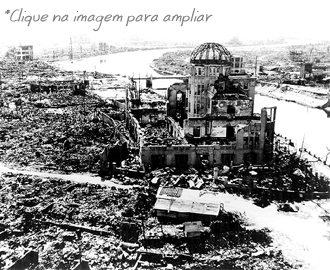 Hiroshima dizimada aps a exploso nuclear da bomba Little Boy lanada em 1945.