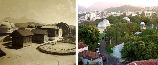 Imagens do campus em dois momentos: na dcada de 1930 e incio do sculo XXI.